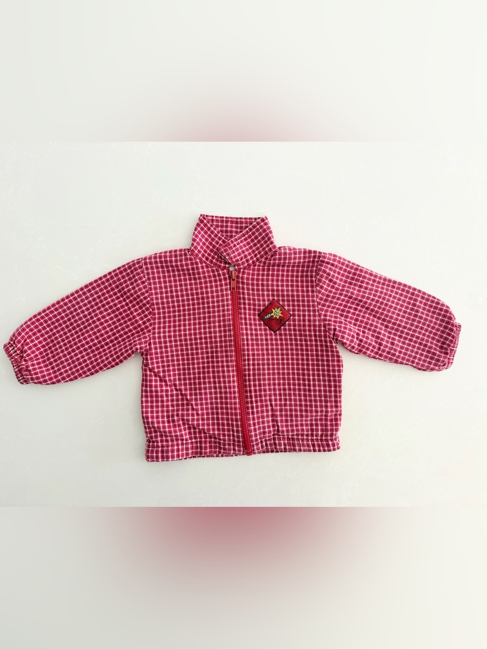 Kids Play Toddler Boys Red Plaid Zip-Up Bomber Jacket • Size 18M